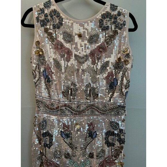 Mac Duggal Sleeveless Beaded Sequin Dress Short Midi Size 12 93535 NEW - Picture 9 of 14